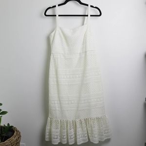 NWT J. Crew Ivory Eyelet Ruffled Hem White Sundress Summer